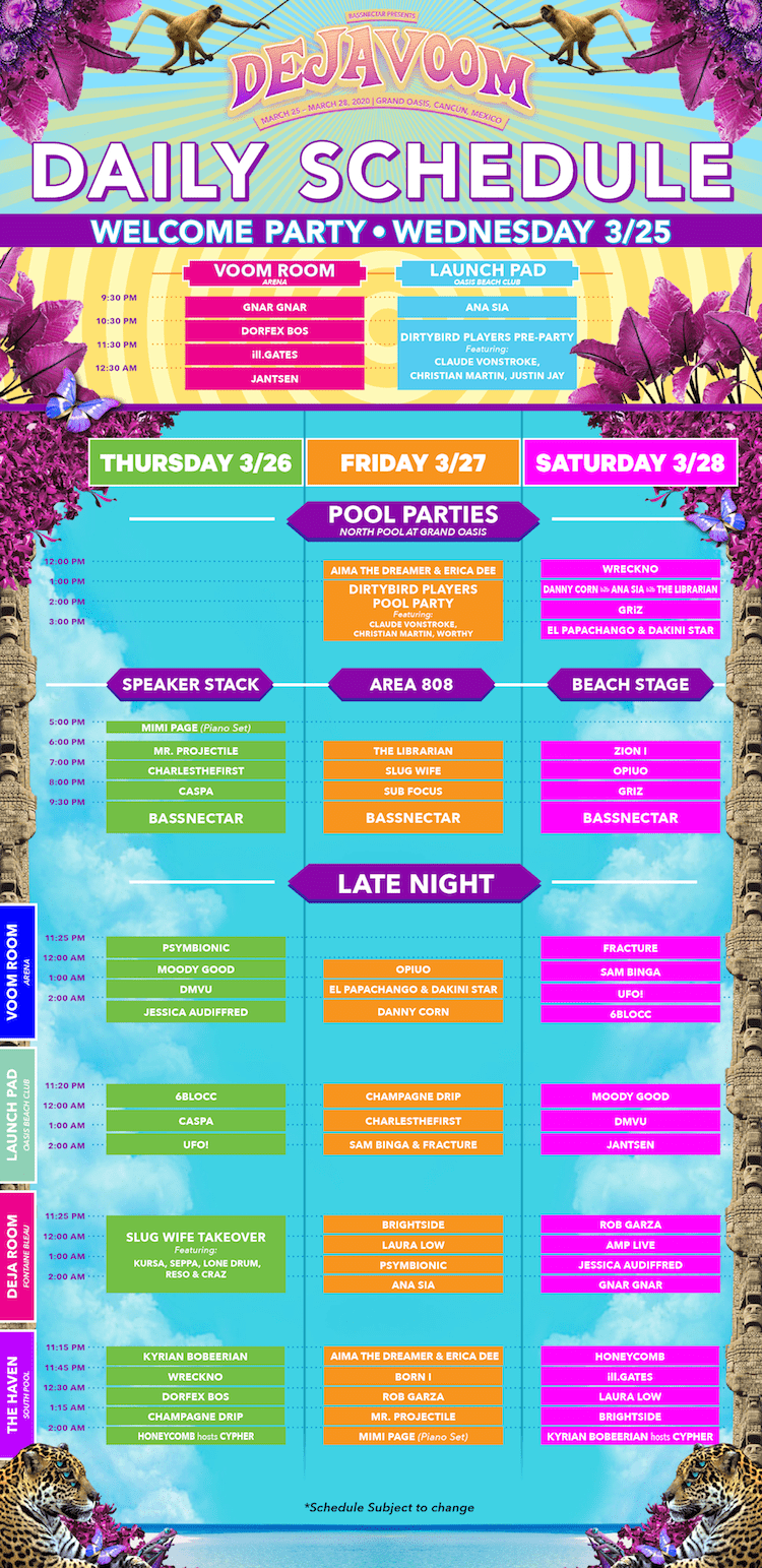 Deja Voom Schedule